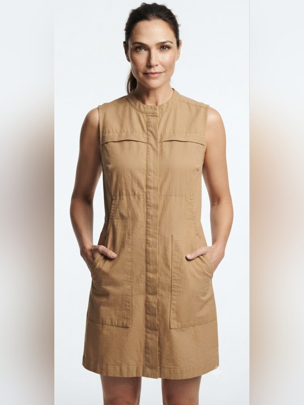 NAU Flaxible Buttondown Sleeveless Dress Size S
